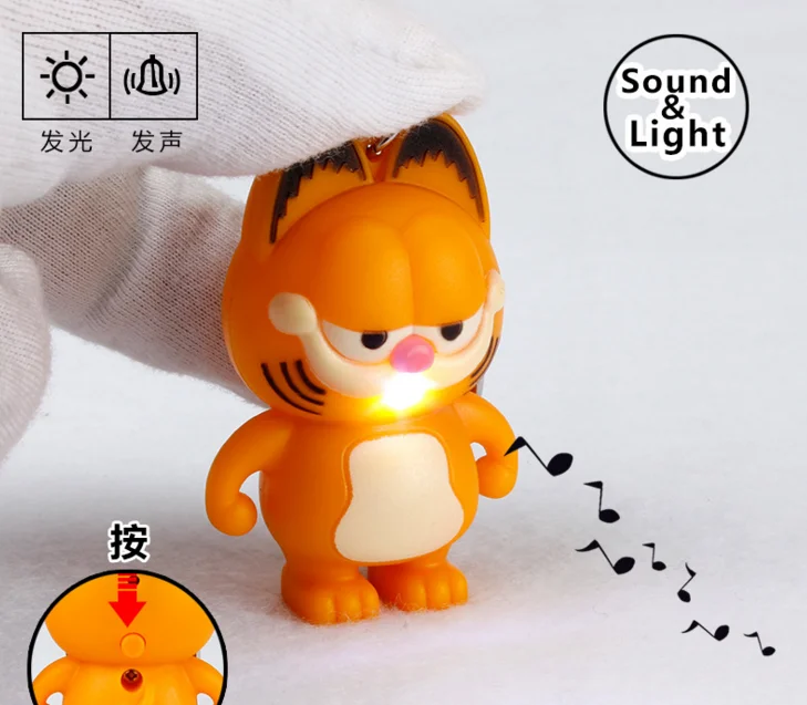 

Cartoon Garfield Cat Kitty Animal Keychain Women Camera Key Ring Chains Leather Trinket Car Bag Charm