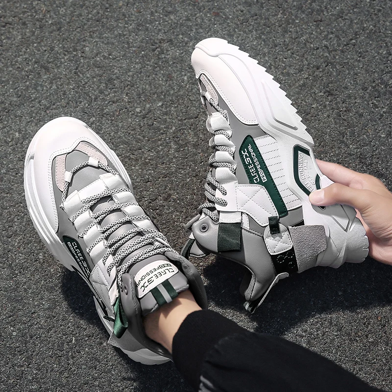 

Men Casual Shoes High Top Man Shoes Autumn Winter Outdoor Chaussure Homme Male Sneakers Walking Tenis Masculino Single/PlusFur