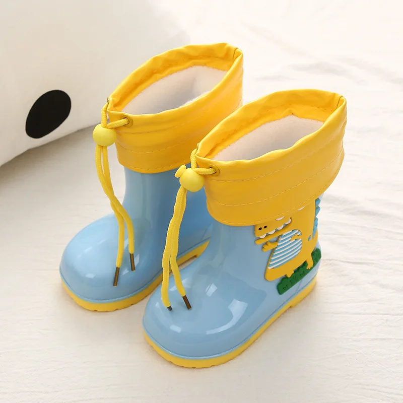 Детские непромокаемые сапоги с динозавром для маленьких мальчиков и девочек