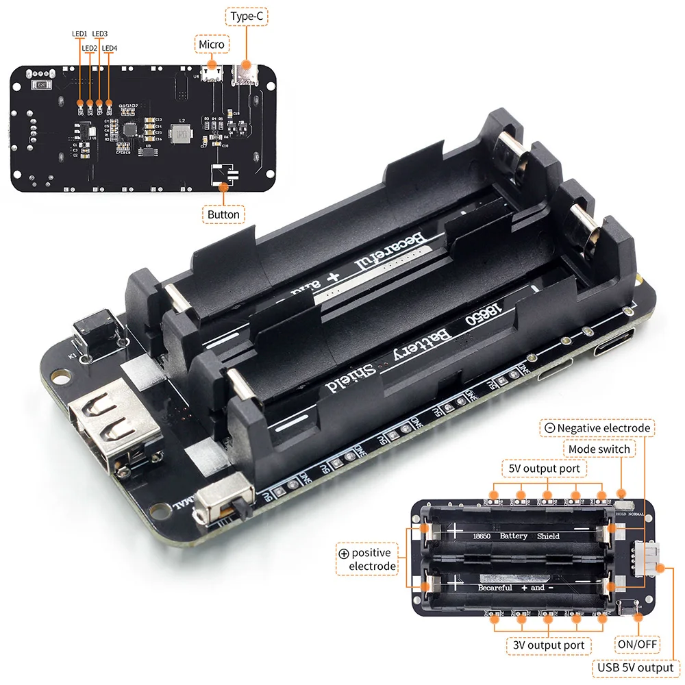 ESP32 ESP8266 2 Напряжение 18650 литиевая Защита аккумулятора V8 Arduino мобильный Мощность