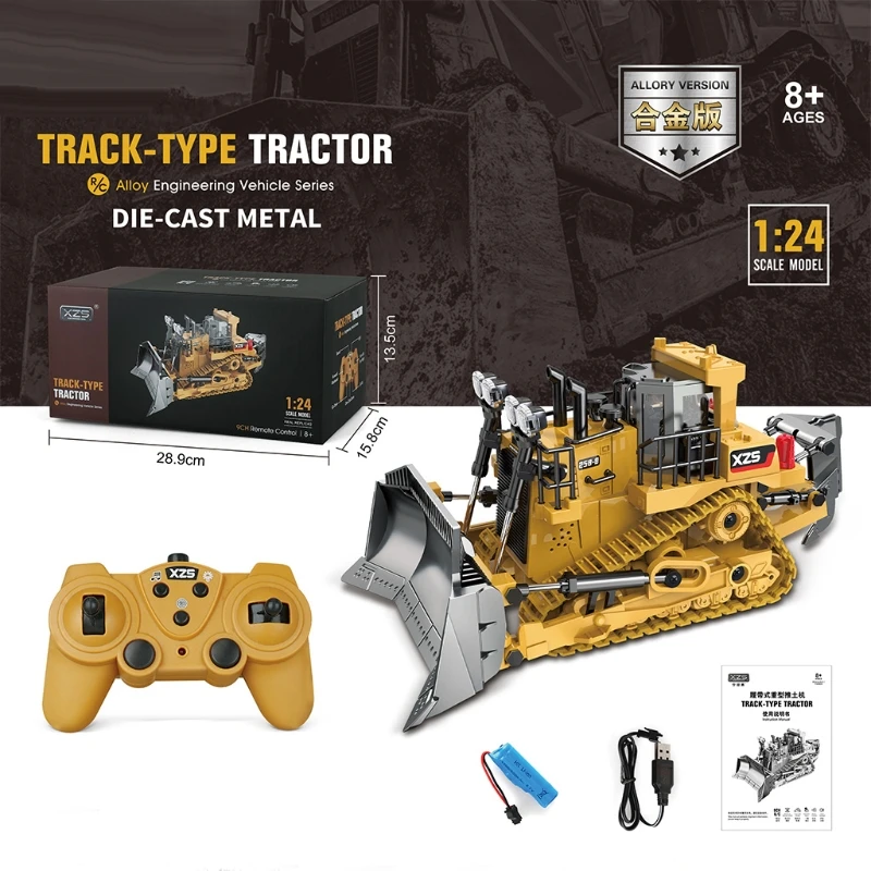 

1/24 Scale 2.4GHz Racing RC Tractor Radio Control Alloy Tractor with Remote Controller Electric Construction Vehicle 85DE
