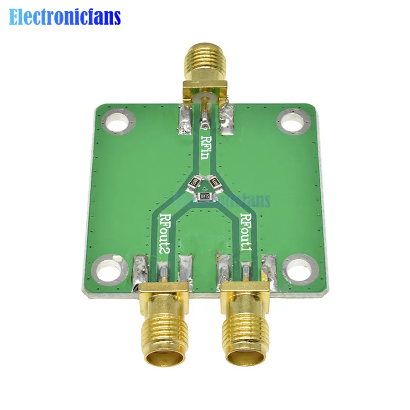 DC-5G RF Microwave Resistor Power Distributor Module Microwave Power Splitter Radio Frequency Divider 1 split 2 SMA-K 33*33mm