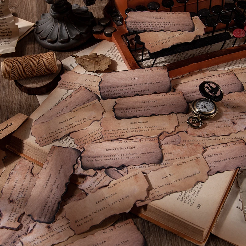 40 наклеек на винтажную английскую тематику коллаж античный билет бумажная