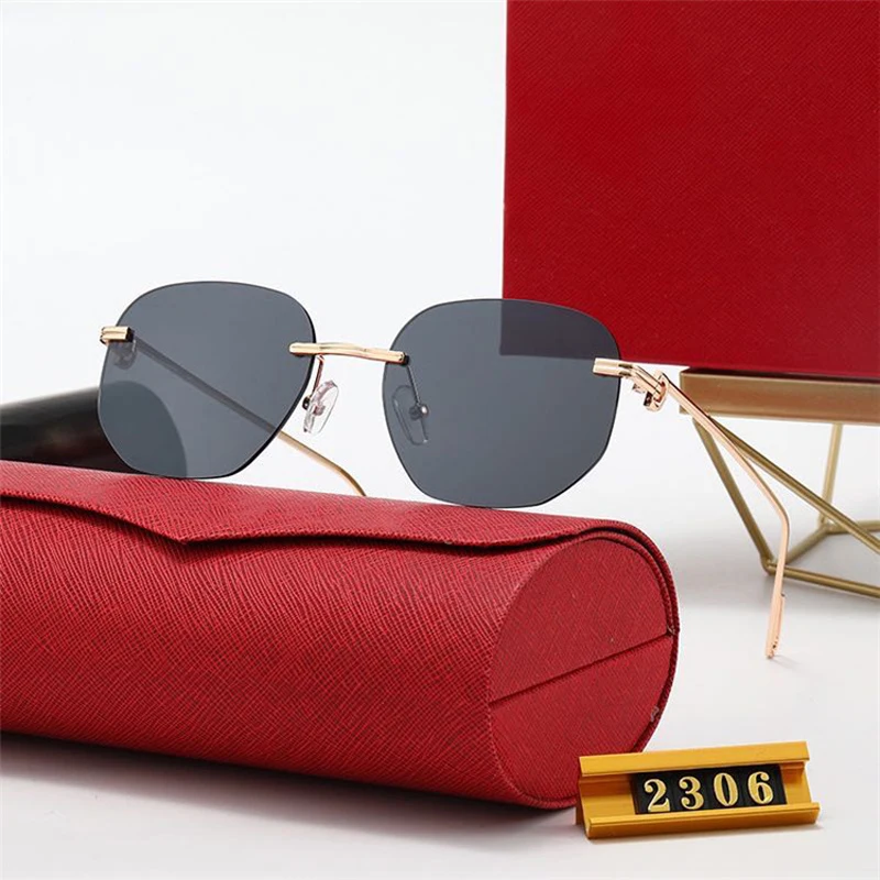 

2021 Fashion Retro Sunglasses Women Brand Designer Rimless Gradient Sun Glasses Shades Cutting Lens Ladies Frameless Eyeglasses