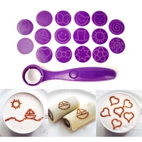 magic spice spoon electric coffee cake printing spoon cake decorating tools portable printing machine with 16 fancy templates