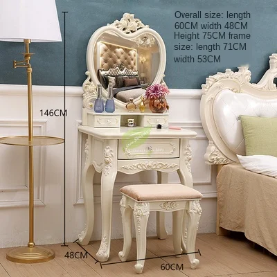 Современный минималистский туалетный столик для спальни резной с зеркалом