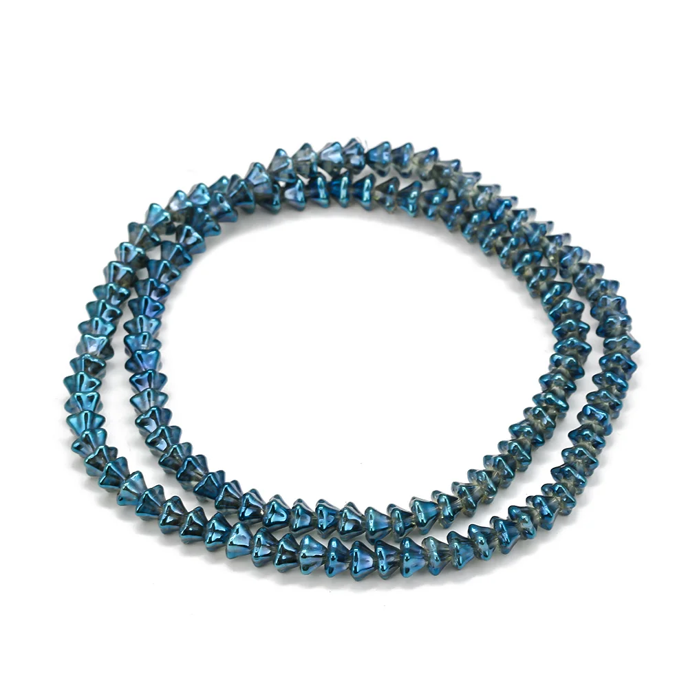 

MEIBEADS 60pcs Morning Glory Shape 6*8mm Glass Beads Colorful Jewelry Necklace Making Loose Beads Accessories for Bracelet BD446