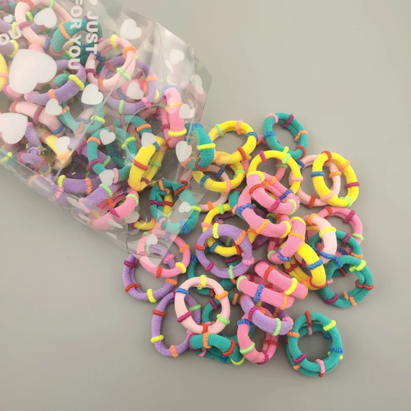 100 шт./упак. Карамельный цвет 3 см нейлон ленты для волос детей резинки обувь