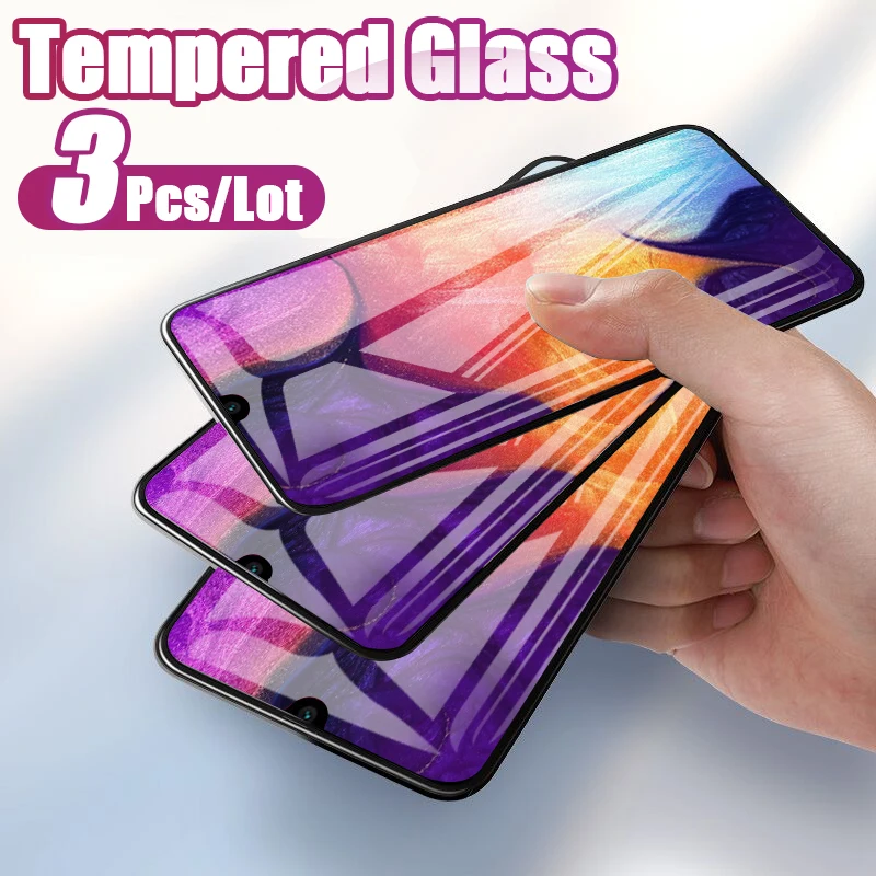 3 шт./партия, закаленное стекло для экрана samsung Galaxy A10 A20e A30 A40 A50 A60 A70 A80, защитное стекло, полное покрытие