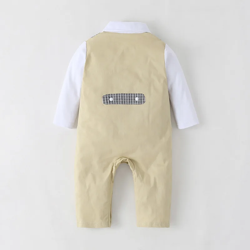 Baby Boys Gentleman Formal Romper Toddler Children Long Sleeve Tuxedo Dress Kids Wedding Party Costume |