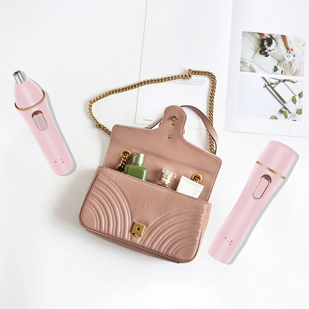 

Portable 4 in 1 Nose Ear Hair Trimmer Set Beard Shaver DC 1.5V Wireless Cutter Face Nose Hair Removal Device Lady Beauty Machine