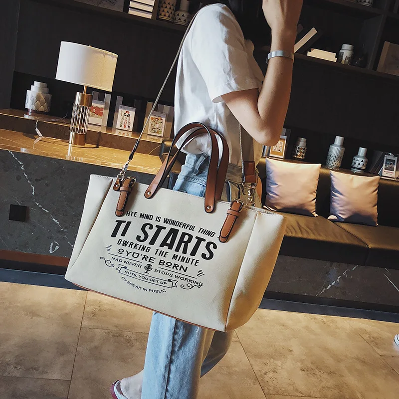 Canvas Bag Women's Free Shipping Shoulder Bag Korean Style Ins Messenger Bag Bag Travel Handbag Bag Soccer Ball Backpack