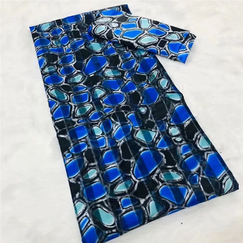 

Latest african wax pattern satin silk fabric for dress creative Digital print wax satin silk fabric 4+2 yards/lot XM040701