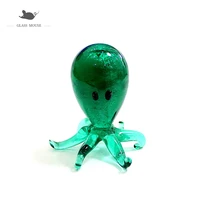 silver foil craft glass octopus figurine ornament abstract sea animal statues exquisite new year gifts for kids home table decor