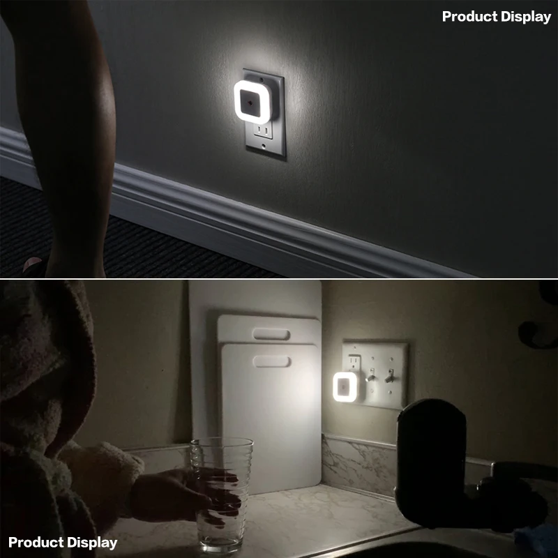 Plug-in LED Night Light Sensor Light 110V / 220V EU Plug / US Plug for Bedroom, Bathroom, Kitchen, Hallway, Stairs