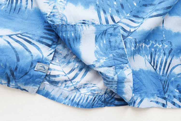 Размера плюс для мужчин рубашки 70 хлопок 30 тропические Гавайский Стиль короткий