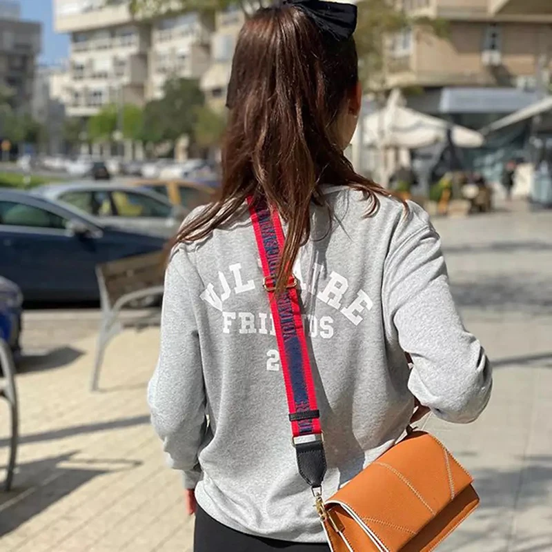 

Rowling Gray Letter Printing Women Sweatshirt 2021 Autumn New O Neck Long Sleeve Casual Wild Lady Sweatshirt Pullover Tops