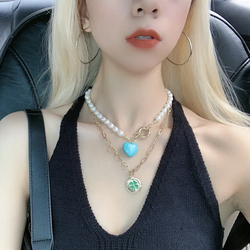 

Японские и корейские модные ins блогеры с тем же чувством любви ожерелье нишевой дизайн темпераментный натуральный пресноводный горох