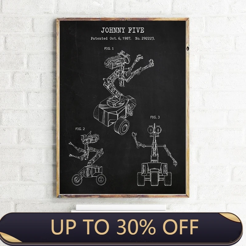 Научная фантастика короткое замыкание фильм № 5 плакат робот патент печать