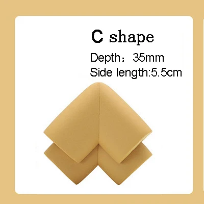Wood C shape 4 шт./партия, детский силиконовый стол, угол стола, край, накладка на углы, безопасная защита для детей, защита от детей - Цвет: Wood C shape