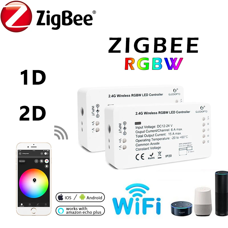 Zigbee 3 0 ZLL беспроводной RGB 1ID RGBW 2ID светодиодный светильник контроллер полосы Диммер