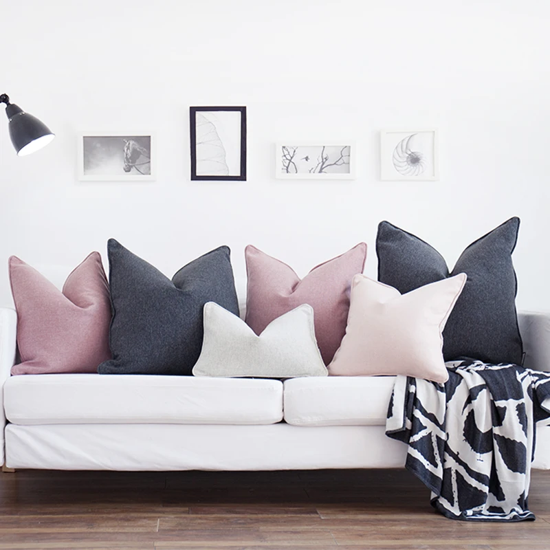Оригинальный дизайн Чехол для подушки в скандинавском стиле однотонный чехол