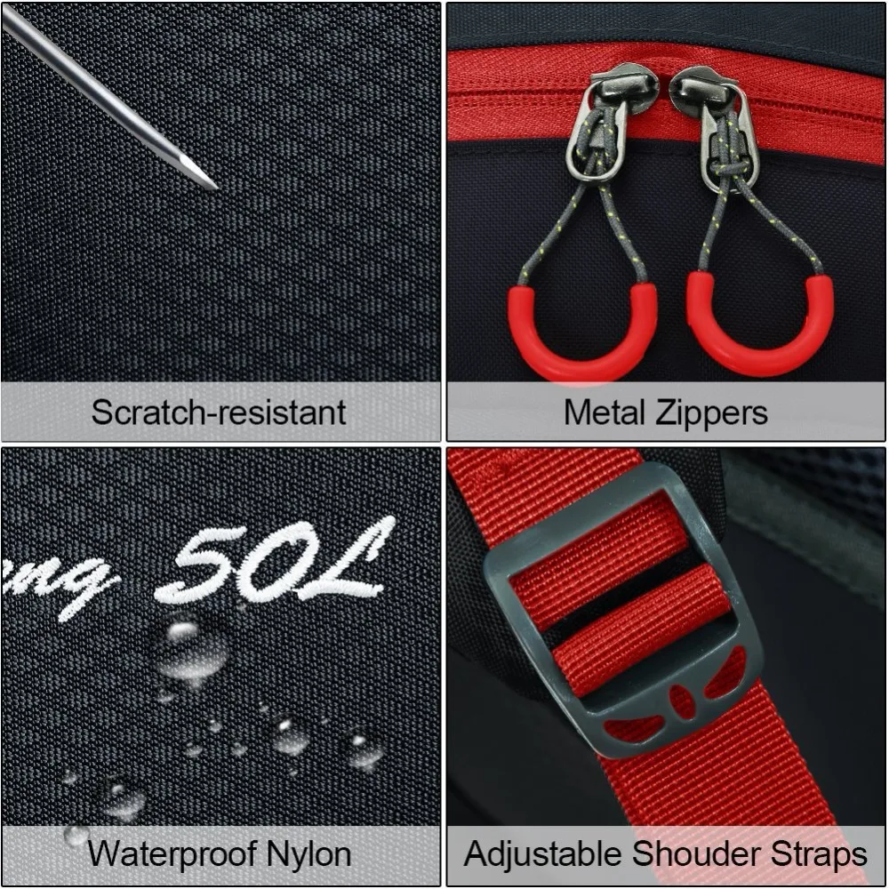 60l Men's Backpack Camping Hiking Travel Rucksack Riding Hiking Backpacks Waterproof Outdoor Sports Bag Trekking Bag For Men