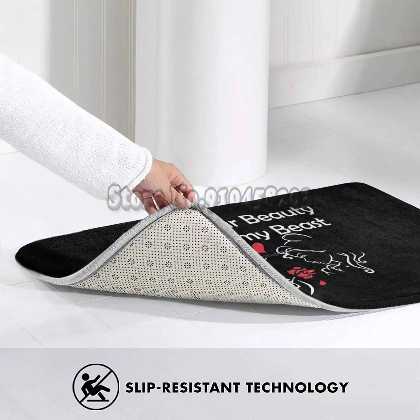 - Fun Beauty And Beast-Fun Bath Mat-Fun Husband Wife-Fun Boyfriend Girlfriend Anti-Slip Door Mats Bedroom Living Room | Дом и сад