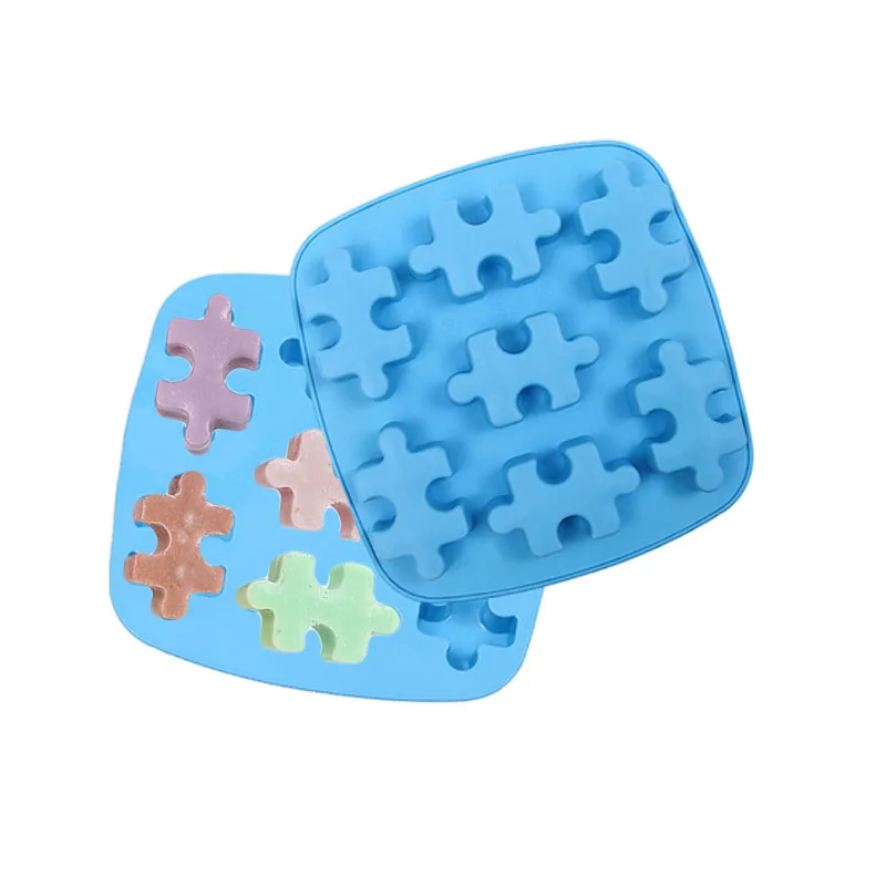 Силиконовые полостей форма пазл для крутого леденца eSoap торт выпечки шоколада
