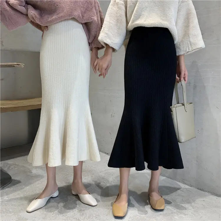 

Fashionable high waist knitted skirt for women in spring and Autumn