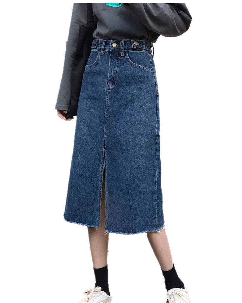 Весна-лето 2020 новая молодежная мода тонкая обтягивающая юбка Джинсовая с высокой