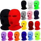 Зимняя теплая маска на все лицо, мотоциклетная Лыжная шапка, Балаклава с 3 отверстиями, армейские тактические ветрозащитные вязаные шапки-бини из CS, шапки для бега