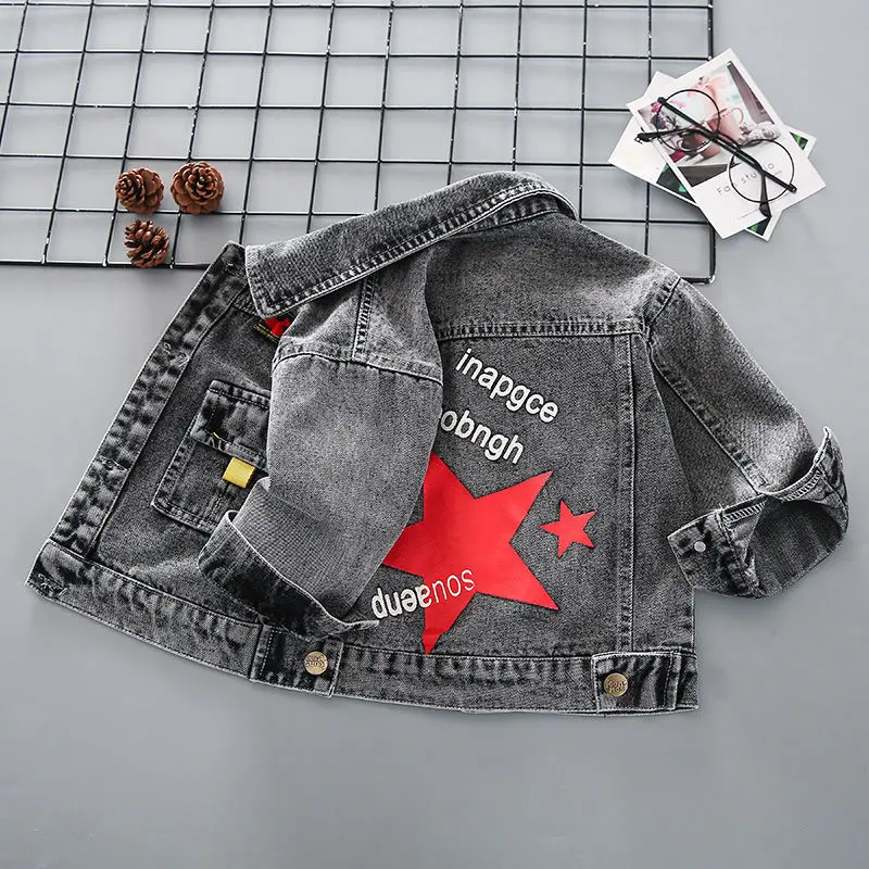 Джинсовая куртка для мальчиков повседневная винтажная верхняя одежда из денима