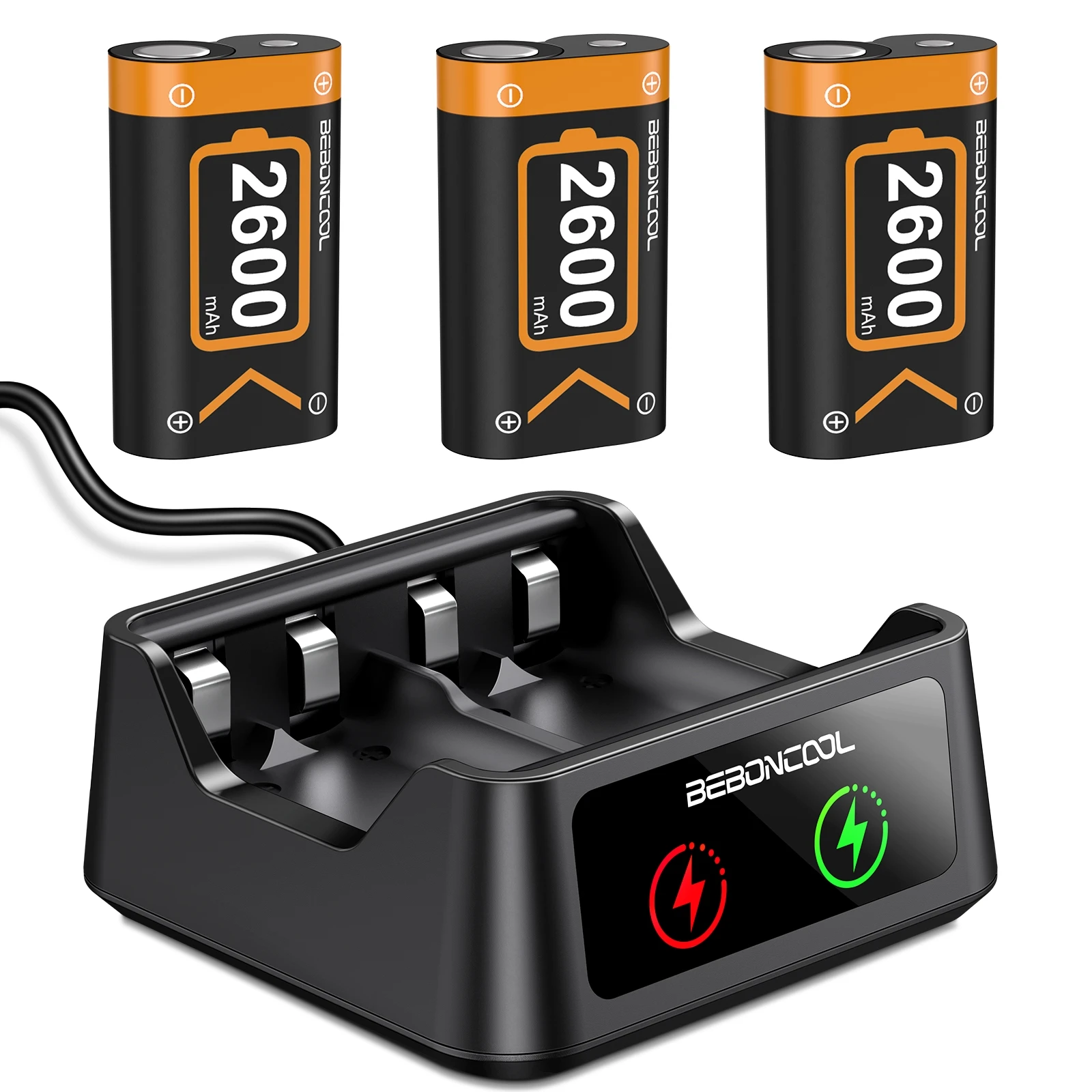 

3 x2600mAh Rechargeable Battery Pack For Xbox Series X/S /Xbox One S/X Wireless Controle For Xbox One + USB Battery Fast Charger