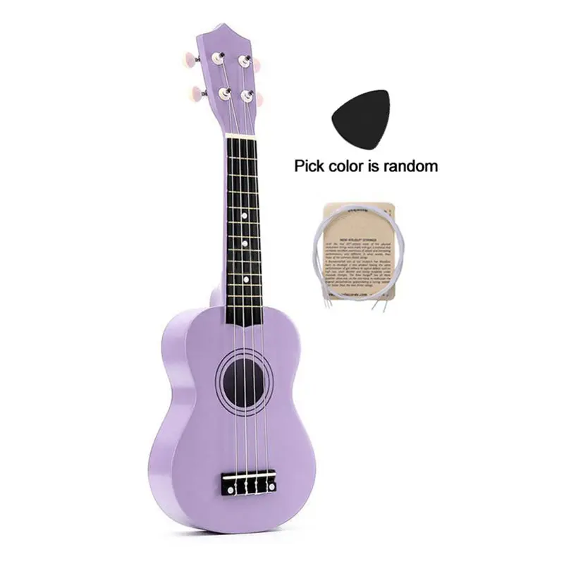 Цветная 21 дюймовая Сопрано Гавайская гитара из липы нейлон 4 струны гавайская