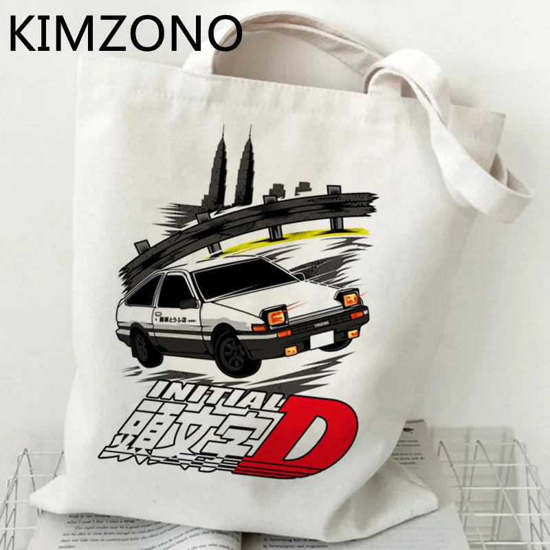 

Initial d shopping bag bolsas de tela grocery jute bag cotton shopper tote bag bolsa compra sacola foldable sacolas