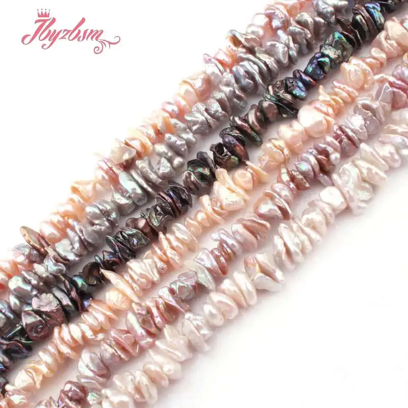 Бусины реборн Кеши 5 х10 мм натуральный пресноводный жемчуг неправильной формы