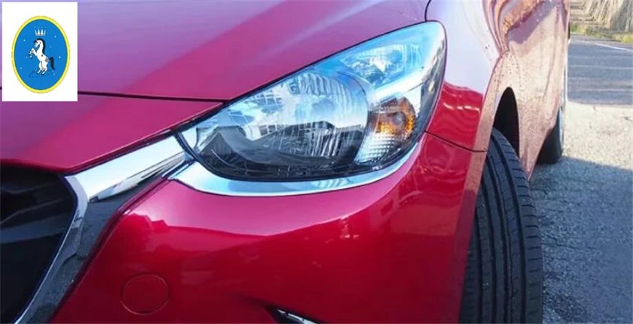 Yimaautotrims авто аксессуары передние фары лампа век брови украшения полосы крышка отделка Подходит для Mazda 2 Demio