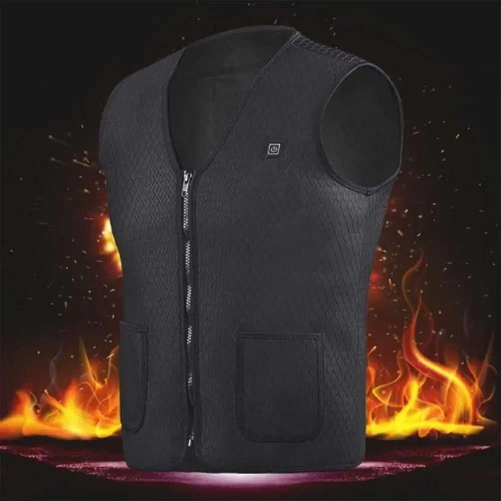 

Hot Carbon Fiber Black Clothing Winter Electric Vest Heated Heated Pad Physiotherapy USB Jacket Heated Body Warmer Warm Thermal