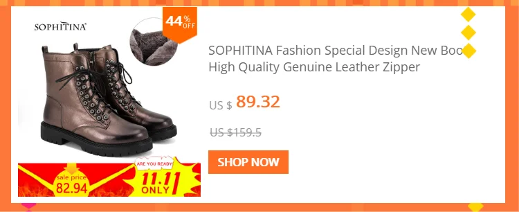 SOPHITINA/ г., весенние ботильоны из натуральной кожи женская обувь на квадратном каблуке, на шнуровке женские мотоциклетные ботинки на молнии с круглым носком, M42