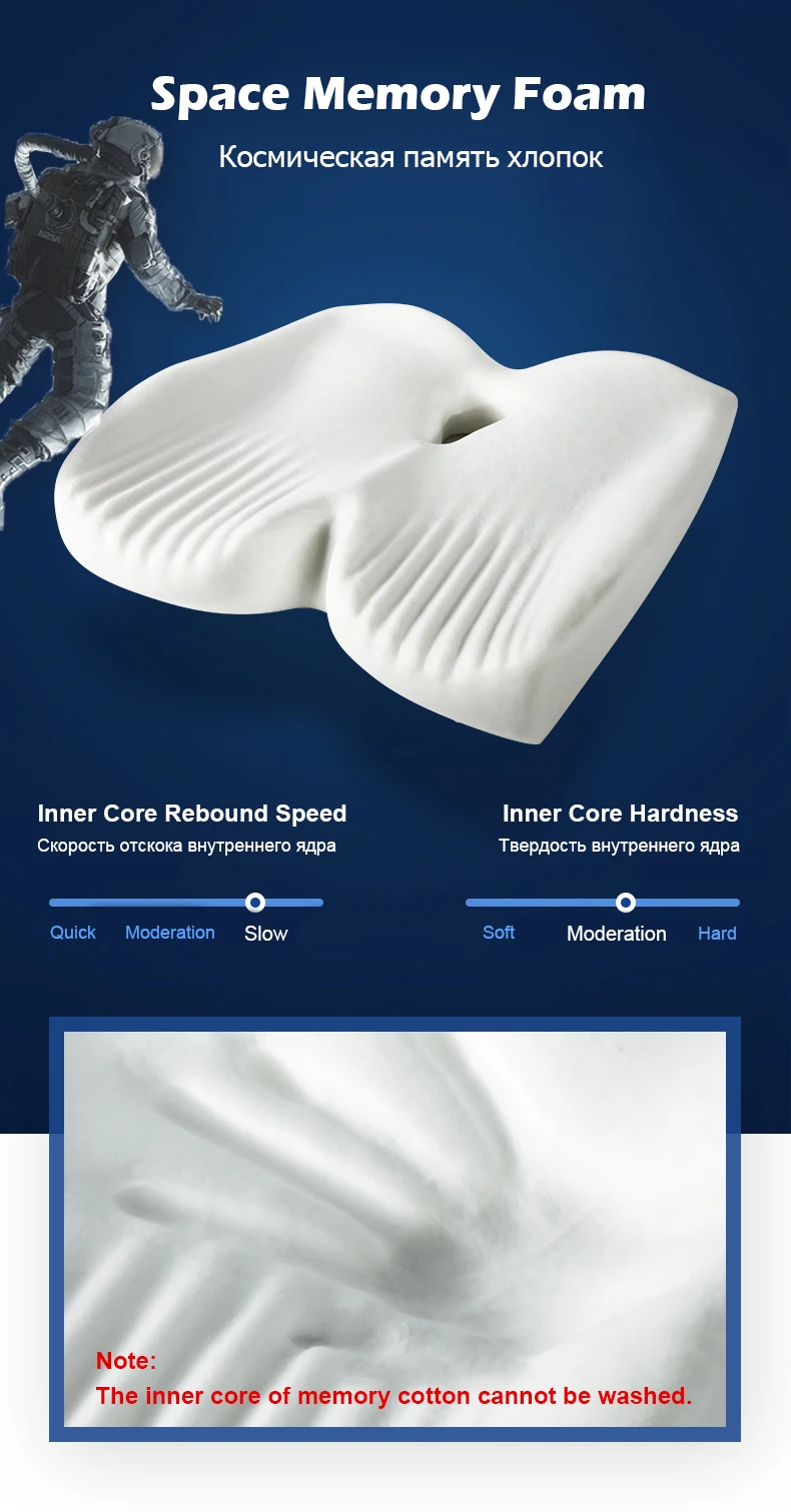PurenLatex Memory Foam медленный отскок давления Ортопедическая подушка cockyx автокресло предотвращает геморрой лечения подушки на стул