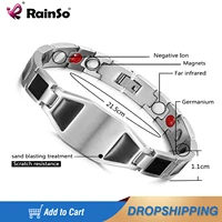 rainso men jewelry custom greetings bracelet gift for family friend health magnetic bangle for arthritis