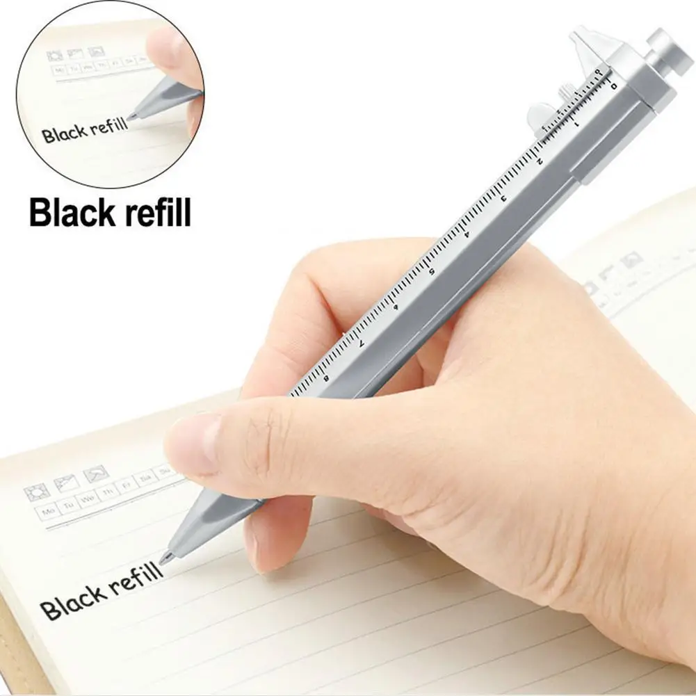 

Multi-function 0.5mm Ballpoint Pen Vernier Caliber Roller Pen Measuring Tool Scale Ruler Pen Writing Instrument Stationery