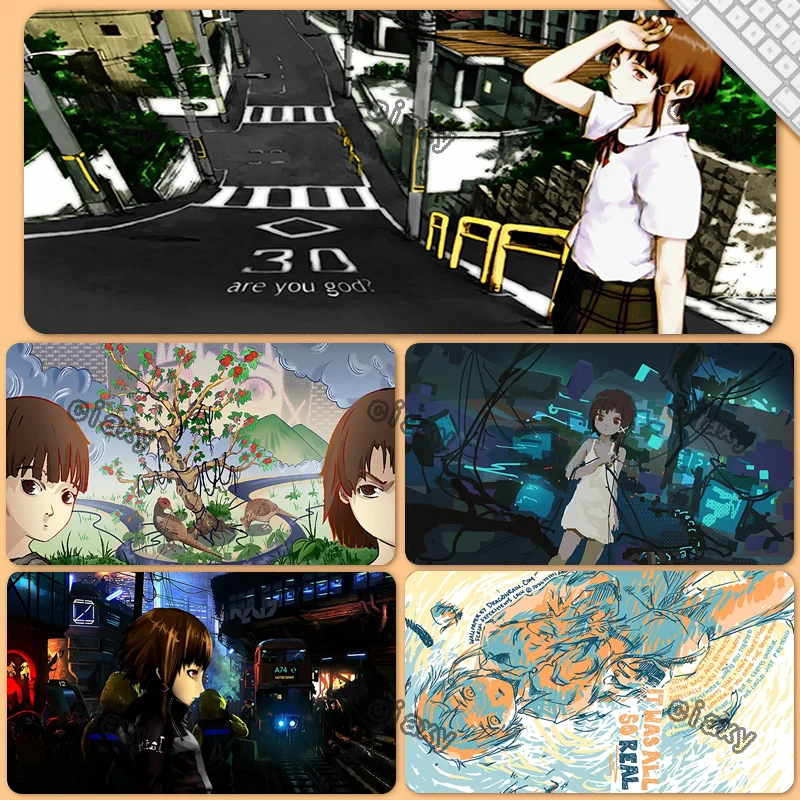 

Large Mouse Pad Gamer Anime Mousepad Gamer Serial Experiments Lain Kawaii Accessories Table Mat Gaming Desk Mausepad For Office