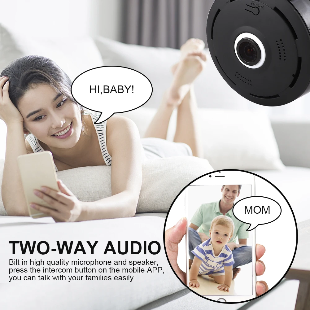 Беспроводная IP-камера видеонаблюдения панорамная 360 дюйма Wi-Fi HD 960P 1 3 МП |