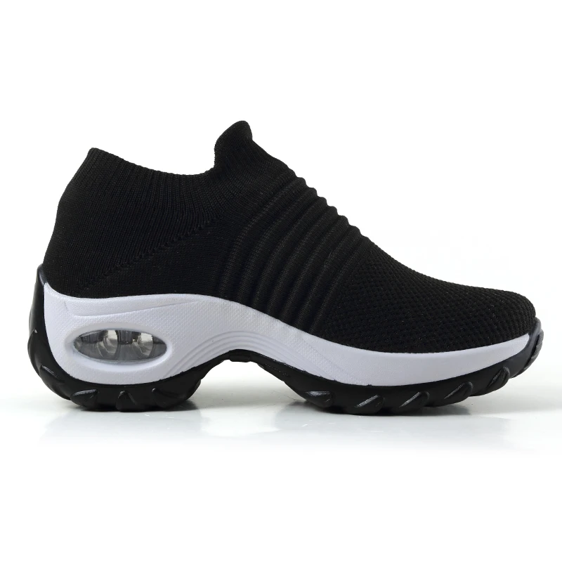 Женские туфли на платформе черные повседневные Балетки без застежки