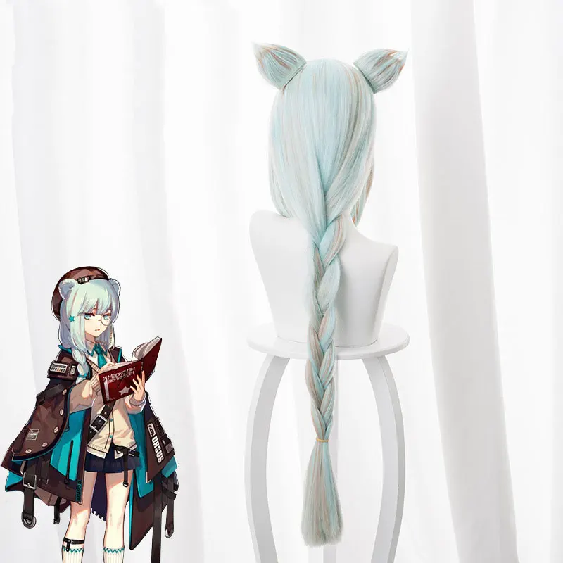 

Orange-yellow twist braid with ears Hairs Cosplay Wig 80cm Synthetic Hair Daily Kawaii Girls Cosplay Accessories