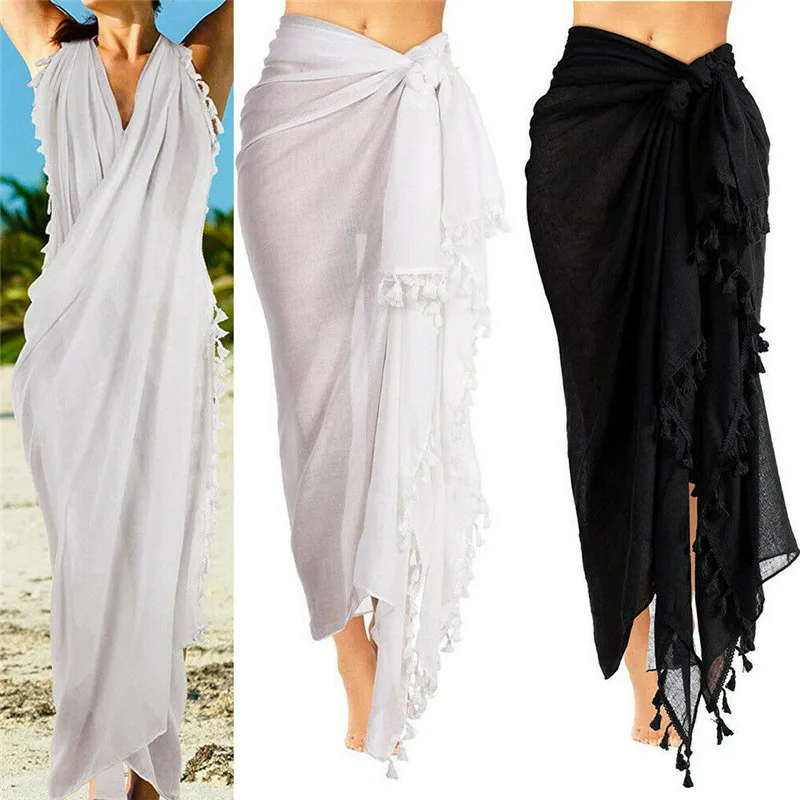 Модная женская одежда хлопковая Сексуальная Пляжная накидка бикини купальник с