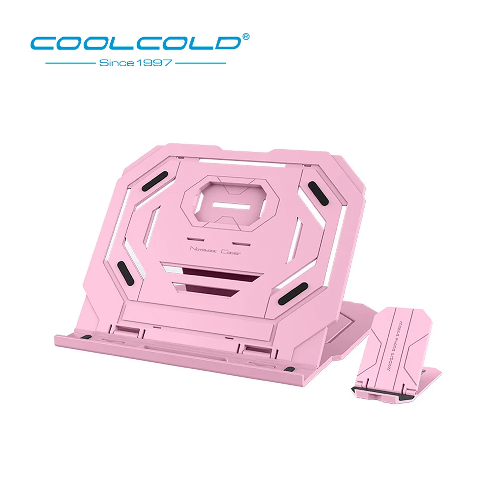 Pink COOLCOLD подставка для ноутбука вращающаяся на 360 ° регулируемая охлаждающая подставка для ноутбука портативный складной кронштейн для ноутбука поддержка планшета для 12-15 дюймов - Цвет: Pink
