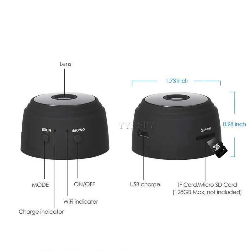 Мини камера на магните WiFi 1080P HD IP P2P видеокамера ночного видения с детектором